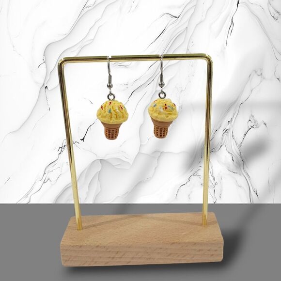 🍦Ice Cream Cone Earrings🍦(2-A008-D) - Picture 2 of 5